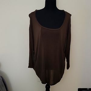Lane Bryant brown light sweater/tee shirt.